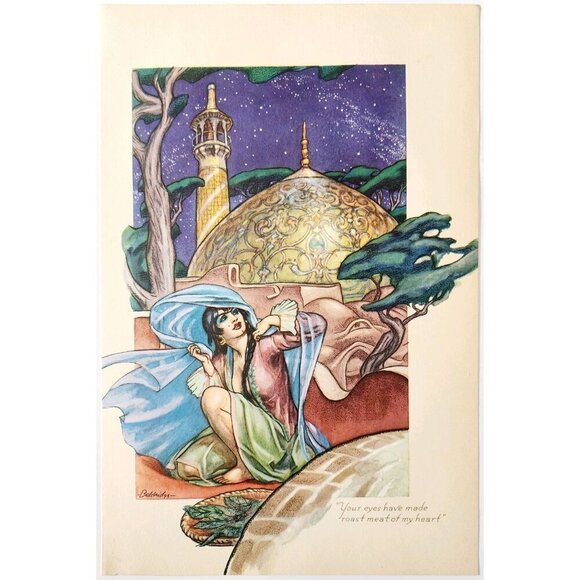 1937 Sexy Persian Woman Art Hajji Baba Of Cyrus Baldridge Plate Print DWSS22 - Picture 2 of 2